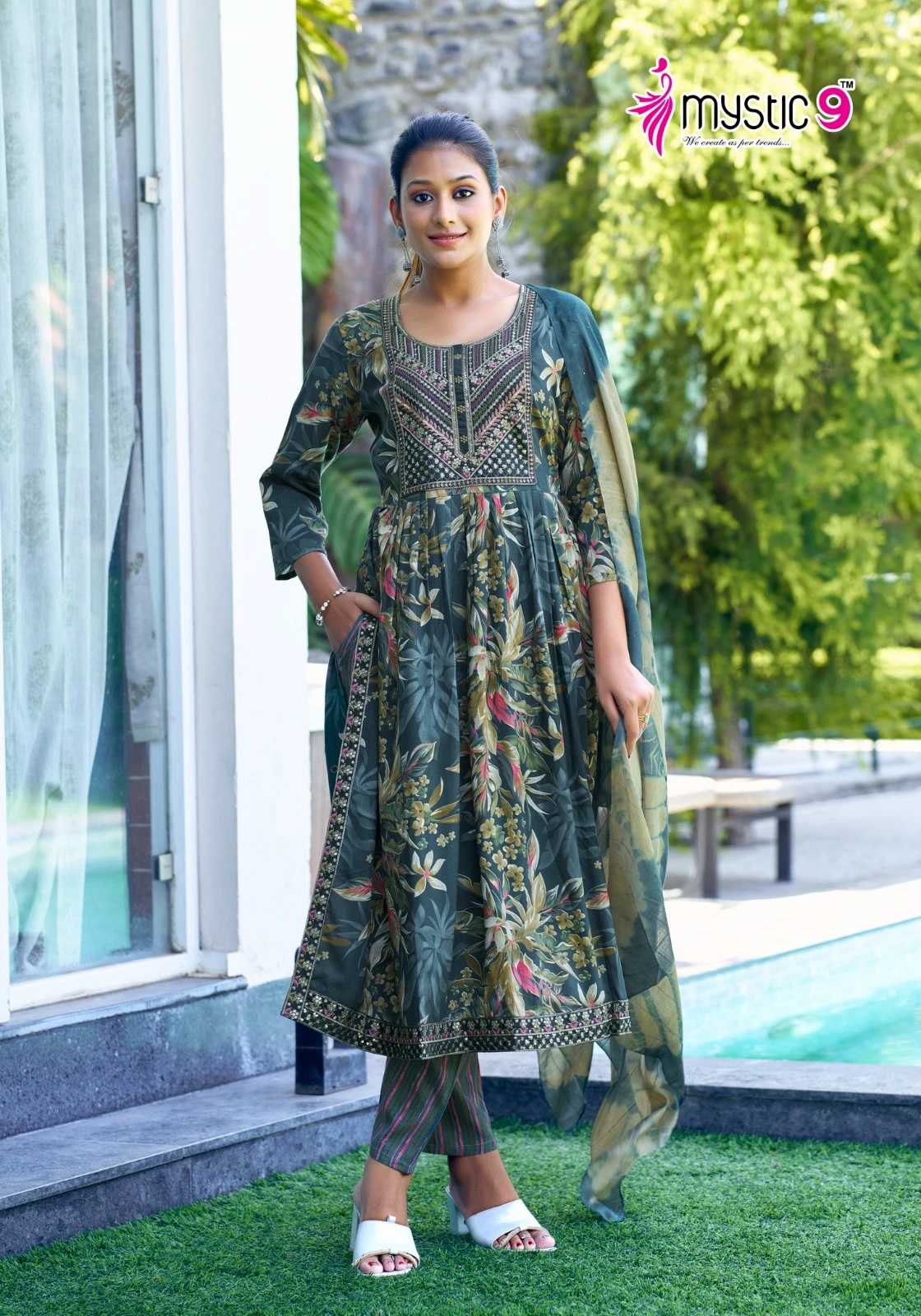 Mystic9 Simran Vol 4 Heavy Premium Rayon Foil Print Wholesale Readymade Salwar Suit Catalog — Wholesale, MPA wholesale from Surat — view 3